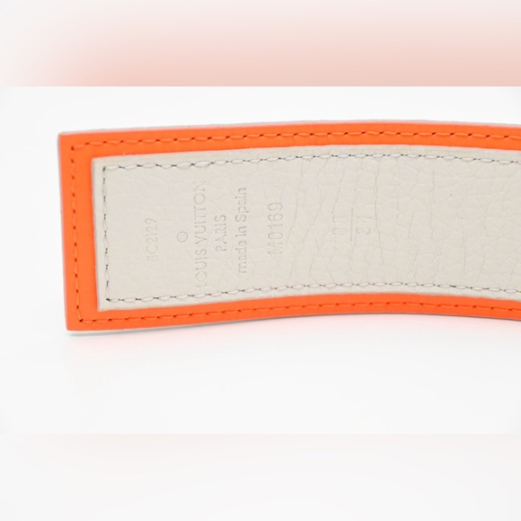 Louis Vuitton Reversible Belt Antarctic White & Orange Monogram Canvas size 100 - Picture 6 of 7